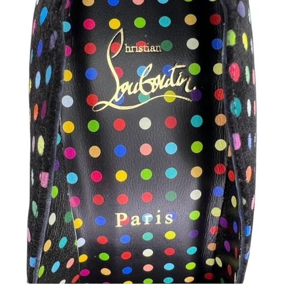 NWT CHRISTIAN LOUBOUTIN Hot Chick Black Scalloped Polka Dot Stiletto Pum… - Picture 8 of 13